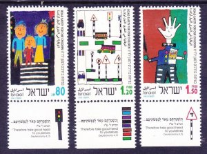 Israel 1167-90 MNH 1993 Children's Drawings of Traffic Safety Set w/Tabs