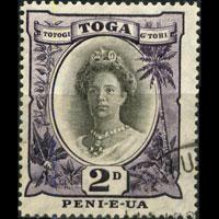 TONGA 1920 - Scott# 56a Queen Die II Set of 1 Used