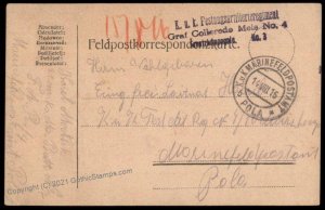 Austria WWI Navy Pola Fortress Artillery Regt Marine Feldpost G64023