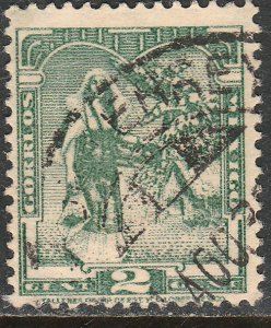 MEXICO 730, 2¢ TEHUAHA NATIVE LADY. USED.F-VF. (587)