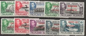 Dime Auction Falkland Islands KGVl Selection m
