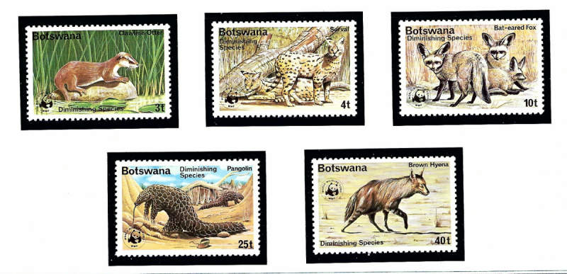 Botswana 182-86 MNH 1977 Diminishing Species