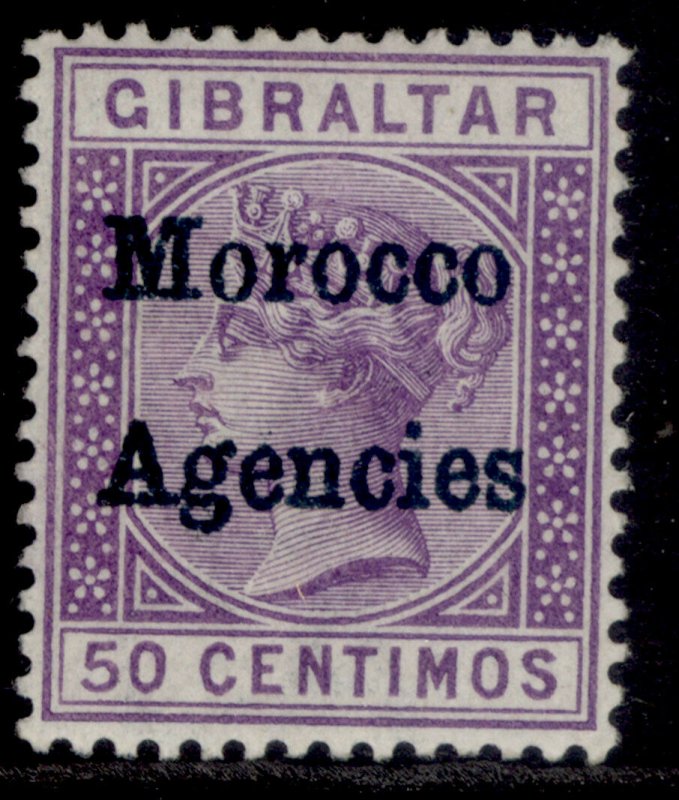 MOROCCO AGENCIES QV SG6f, 50c bright lilac, M MINT. Cat £24. BLUE-BLACK OPT