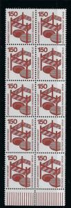 Germany Berlin Scott # 9N325, mint nh, b/10, variation sheet print