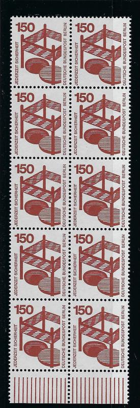 Germany Berlin Scott # 9N325, mint nh, b/10, variation sheet print