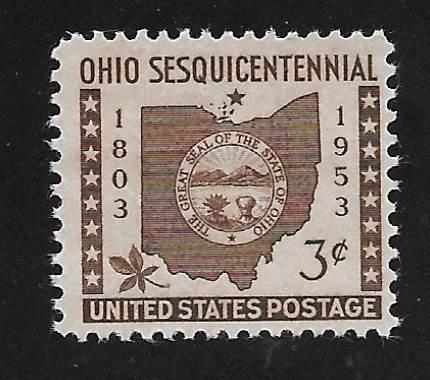 SC# 1018 - (3c) - Ohio Statehood - 150th Anniv., MNH single