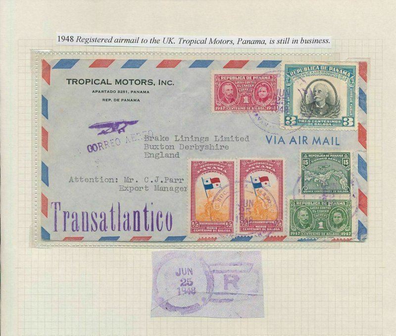 Panama Airmail Covers & Card x 10 (KR 910) 