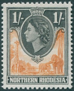 Northern Rhodesia 1953 1s orange-brown & black SG70 unused