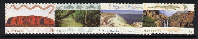 Australia 1311-4 MNH Animals, Waterfall, Beach