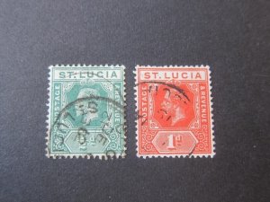 St Lucia 1912 Sc 64-65 FU