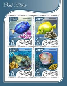 SOLOMON ISLANDS - 2017 - Reef Fishes - Perf 4v Sheet - MNH