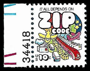 PCBstamps   US #1511 10c Zip Code, MNH, (14)