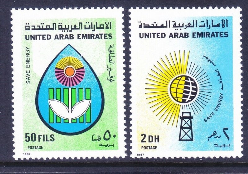 United Arab Emirates UAE 237-38 MNH 1987 Water & Soil Conservation Oil Well Set