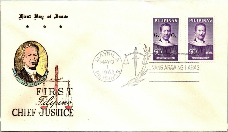 1963 Philippines FDC - First Filipino Chief Justice - Manila - F14785