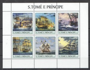 O0146 2003 S. Tome & Principe Sailing Ships Transport 1Kb Mnh