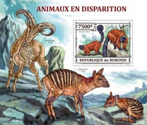 BURUNDI 2013 - Endangered animals S/S. Official issues.