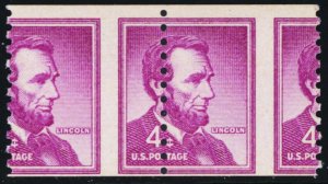 1058, Mint NH 4¢ Misperforated Coil Pair Error - Stuart Katz