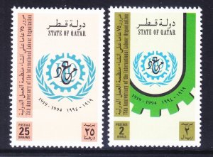 Qatar 854-55 Mi1037-38 MNH 1994 ILO 75th Anniversary Set