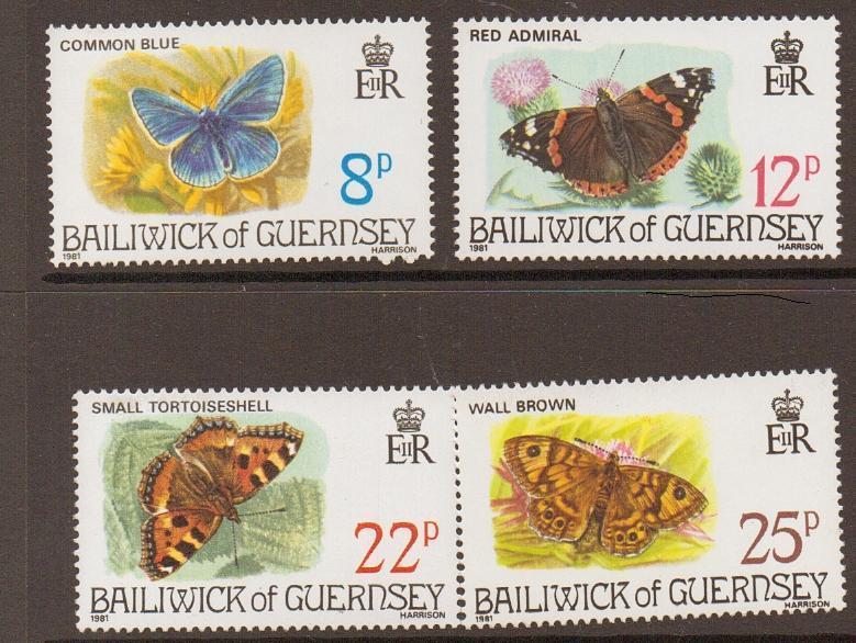 GUERNSEY SG226/9 1981 BUTTERFLIES MNH