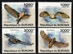 BURUNDI 2011 - Owls / complete set MNH