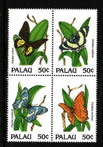 Palau-Scott#300-Unused NH block-Insects-Butterflies-