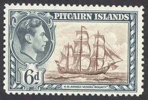 Pitcairn Islands Sc# 6 MH (a) 1940-1951 6p H.M. Armed Vessel Bounty