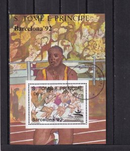 SA03 Sao Tome and Principe 1989 Olympic Games Barcelona, Spain 1992 minisheet