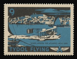 TYDOL FLYING A POSTER STAMPS OF 1940 - #9, WINGS ACROSS THE ATLANTIC - 1919