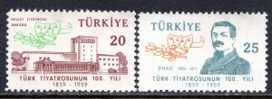 2007 - Turkey 1959 - The 100th Anniversary of Turkish Theatre - MNH Set