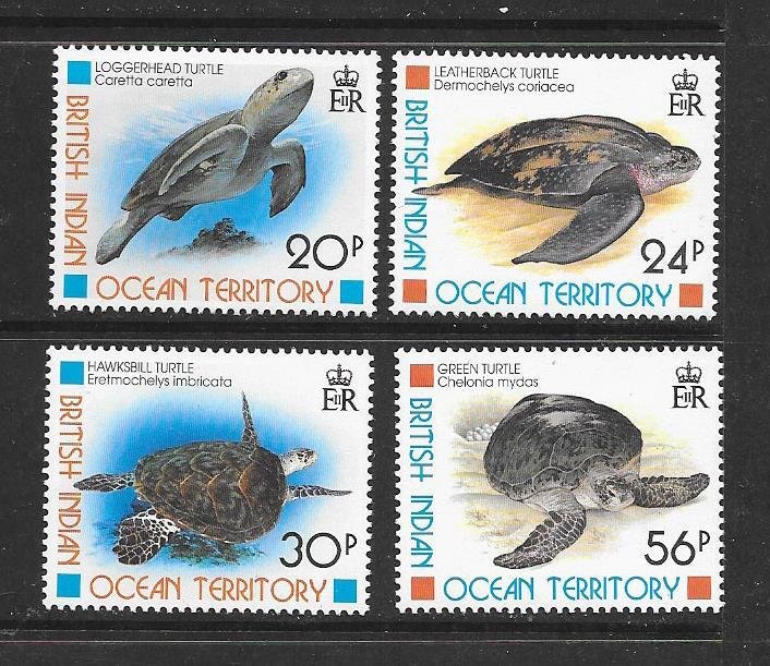 TURTLES - BRITISH INDIAN OCEAN TERRITORY #181-4 MNH