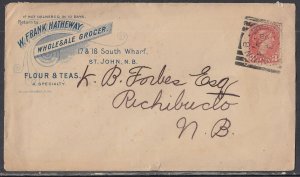 Canada - Feb 2, 1898 Saint John, NB Square Circle on Advertising Cover