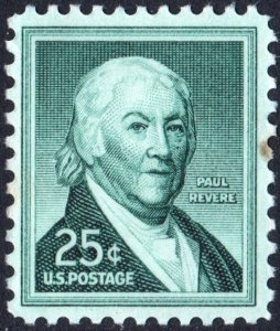 SC#1048 25¢ Paul Revere Single (1958) MNH/Tone