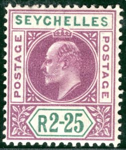 SEYCHELLES KEVII High Value SG.70 2.25R (1906) Mint LMM Cat £65 {samwells}BLUE85