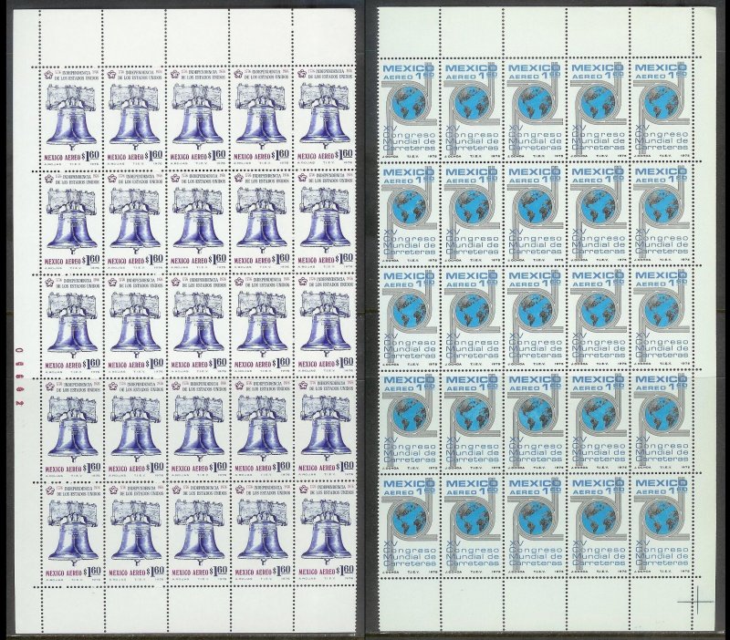 MEXICO (189) Partial Sheets 4350+ Stamps All Mint Never Hinged Huge selection!