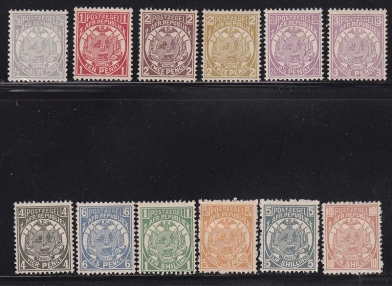 Transvaal Scott #'s 123 - 134 F-VF mint hinged scv $ 77 ! see pic !