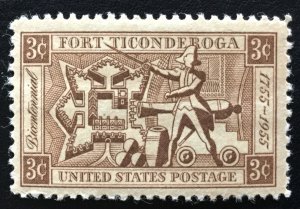 US #1071 MNH Single Fort Ticonderoga SCV $.25 L16