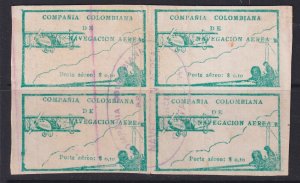 Colombia, Scott C11, used block (vertical crease left pair)