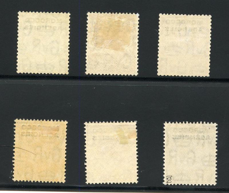 GREAT BRITAIN MOROCCO AGENCIES  SCOTT#220/25   MINT HINGED