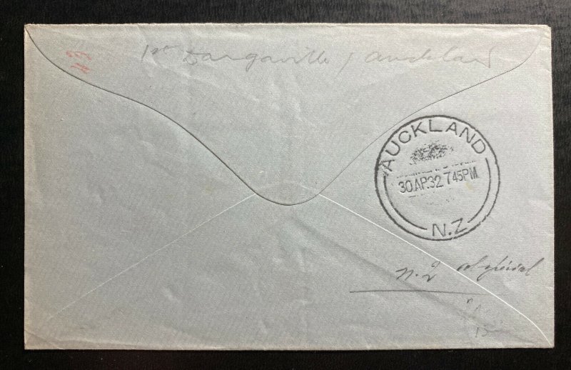 1932 Dargaville New Zealand First flight Airmail Cover FFC To Auckland