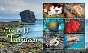 Saint Kitts 2015 - Marine Life of Taiwan - Sheet of 6 Stamps -  MNH