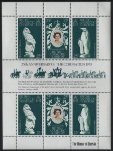 British Antarctic Territory 1978 MNH Sc 71 QEII 25th ann Coronation Sheet of 6