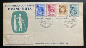 1955 Bandung Indonesia First Day cover FDC blind people Issue