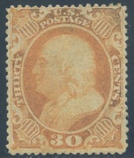 US Scott #38 Mint, VF, RG, PSE (Graded 80)