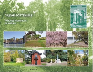 Spain 2023 MNH Stamps Souvenir Sheet Historic Parks Trees Architecture