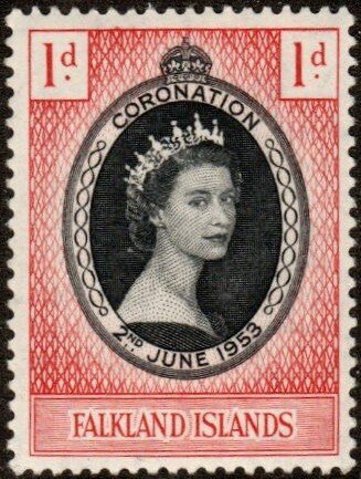 Falkland Islands 107 - Mint-NH - 1p Coronation of Elizabeth II (1953) (cv $1.15)