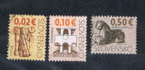 Slovakia #559;561;564 Used Introduction of Euro currency (S0180)