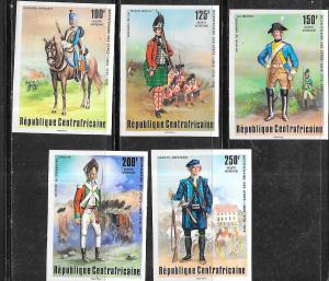 Central African Republic #C139-C143 Military Uniforms (MNH) CV$7.55