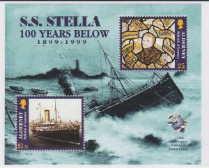 Alderney # 127, Wreck of the S.S. Stella, Souvenir Sheet, NH, 1/2 Cat.