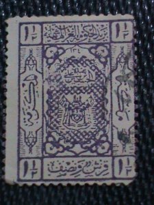 SAUDI ARIBIA-1922-SC#L36  101 YEARS OLD-ARMS OF SHERIF OF MECCA USED VF