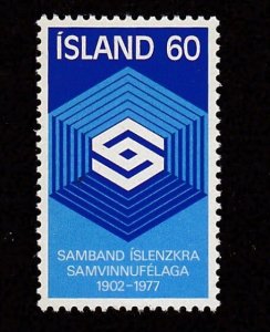 Iceland #  501, Icelandic Cooperative Societies 75th Anniv., Mint NH,